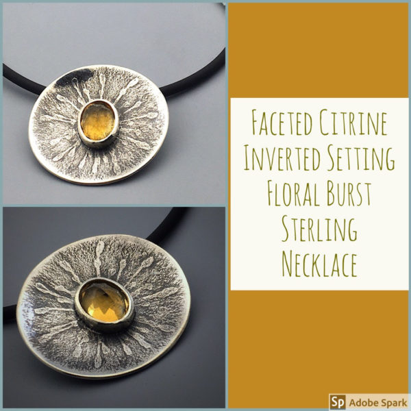 Flower Burst Botanical Citrine Necklace by Susan Wachler Jewelry