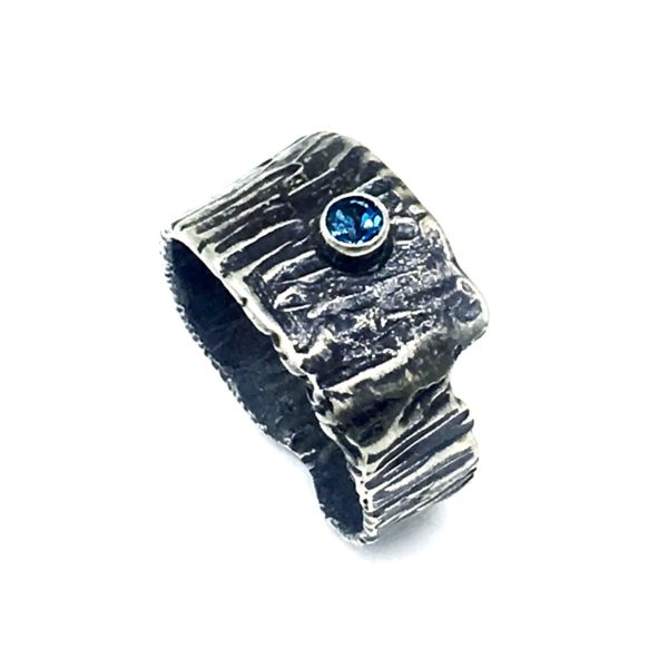 Fused Topaz Modern Silver Ring by Susan Wachler Jewelry