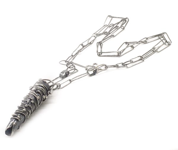 Sterling Spiculum Forged Sterling Silver Scroll Necklace by Susan Wachler Jewelry