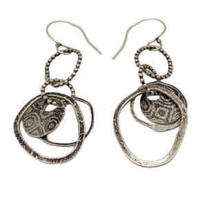 Sterling Silver Textured Contemporary Dangle Earrings by Susan Wachler Jewelry