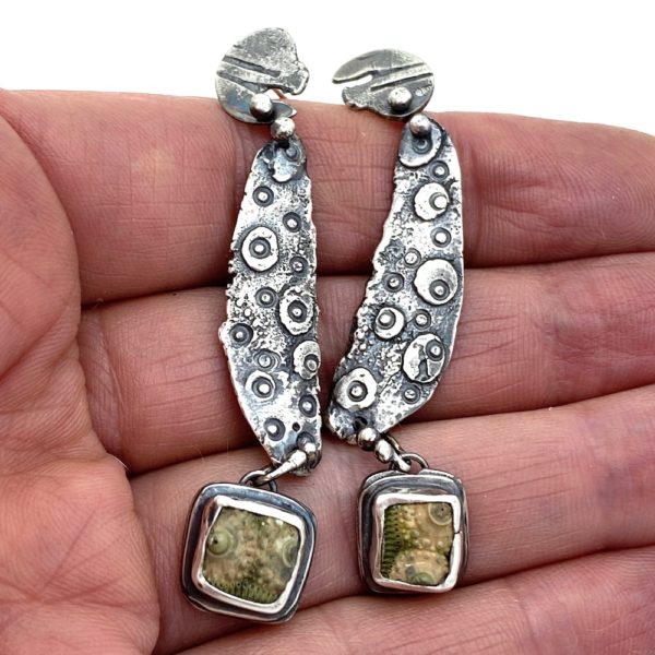 Marine Connections Sea Urchin Fossil Earrings by Susan Wachler Jewelry