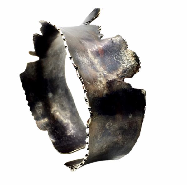 Rough Edges Sterling Silver Raw Metal Cuff Bracelet by Susan Wachler Jewelry
