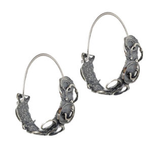 Global Connections Silver Hoop Earrings by Susan Wachler Jewelry