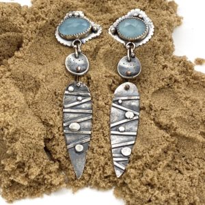 Soft Connections Sterling Silver Aquamarine Earrings by Susan Wachler Jewelry