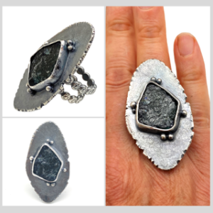 Tourmaline Blues Art Jewelry Ring by Susan Wachler Jewelry