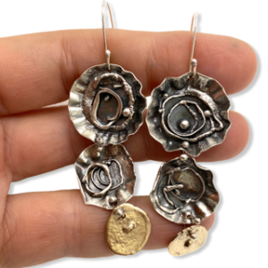 Organic Connections Mixed Metal Earrings by Susan Wachler Jewelry