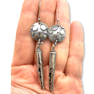 Dotted Connections Silver Dangle Earrings by Susan Wachler Jewelry