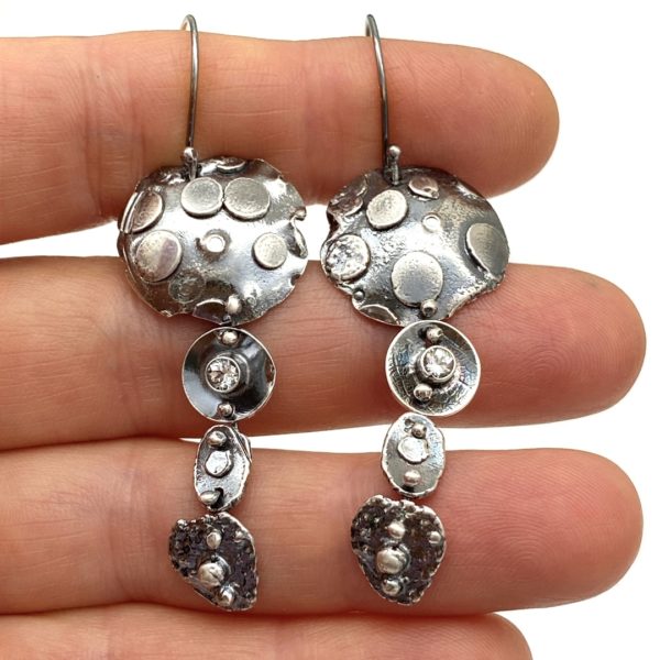 Playful Connections White Topaz Earrings by Susan Wachler Jewelry