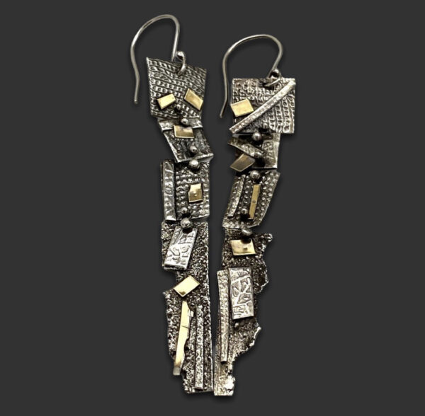 Dangling Connections Gold and Silver Earrings by Susan Wachler Jewelry