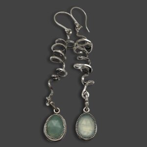 Chalcedony Skwigglers Silver Chalcedony Earrings by Susan Wachler Jewelry