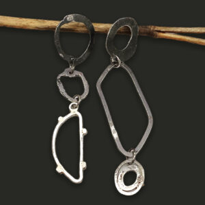 Hidden Connections Silver Post Earrings by Susan Wachler Jewelry