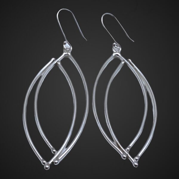 Vesica Pisces Silver Wire Earrings by Susan Wachler Jewelry