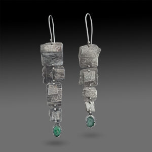 Emerald Fields Sterling Silver Earrings by Susan Wachler Jewelry