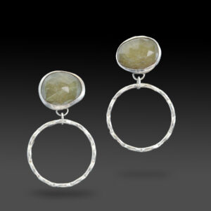 Sterling Silver Green Kyanite Earrings by Susan Wachler Jewelry