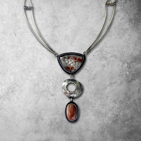 Saffron Shadows art necklace by Susan Wachler Jewelry